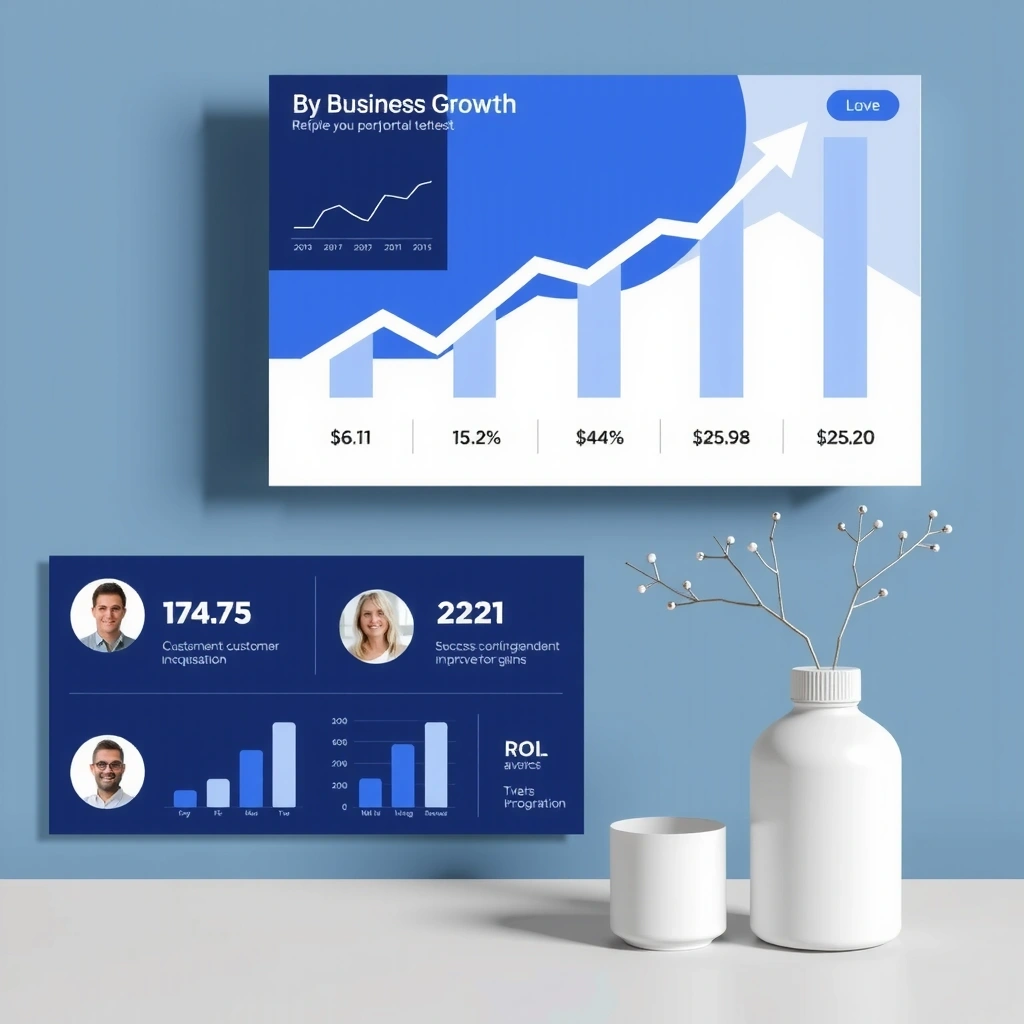Business growth charts and success metrics